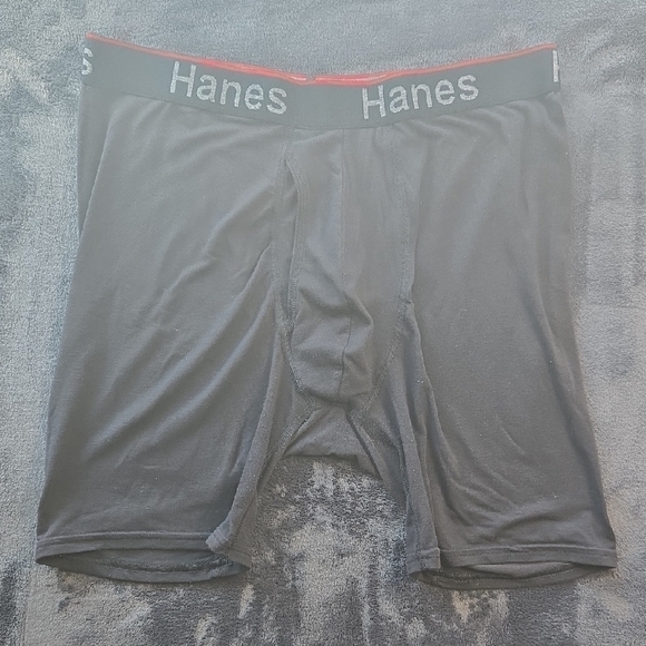 Hanes Black Boxer Briefs Stretchy Comfort - Picture 1 of 5